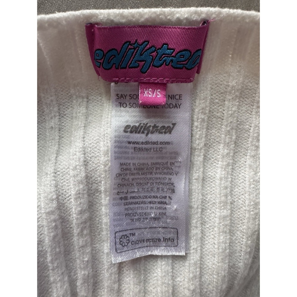 Edikted Cream Ribbed Open-Front Cardigan - Picture 5 of 8